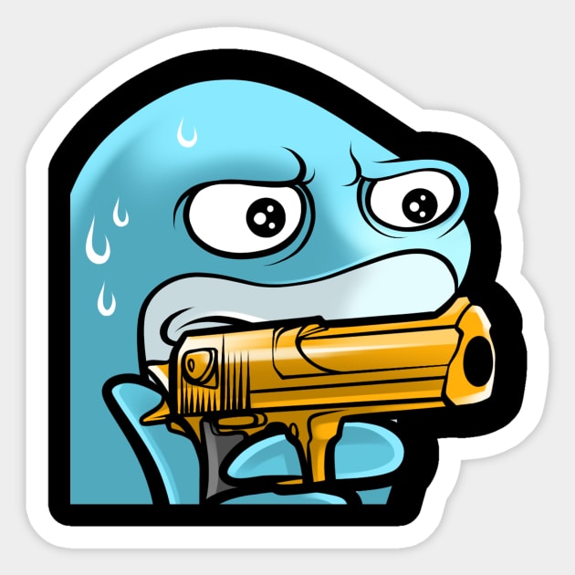 CarbonFin Gold Gun Emote Sticker by CarbonFin Gaming